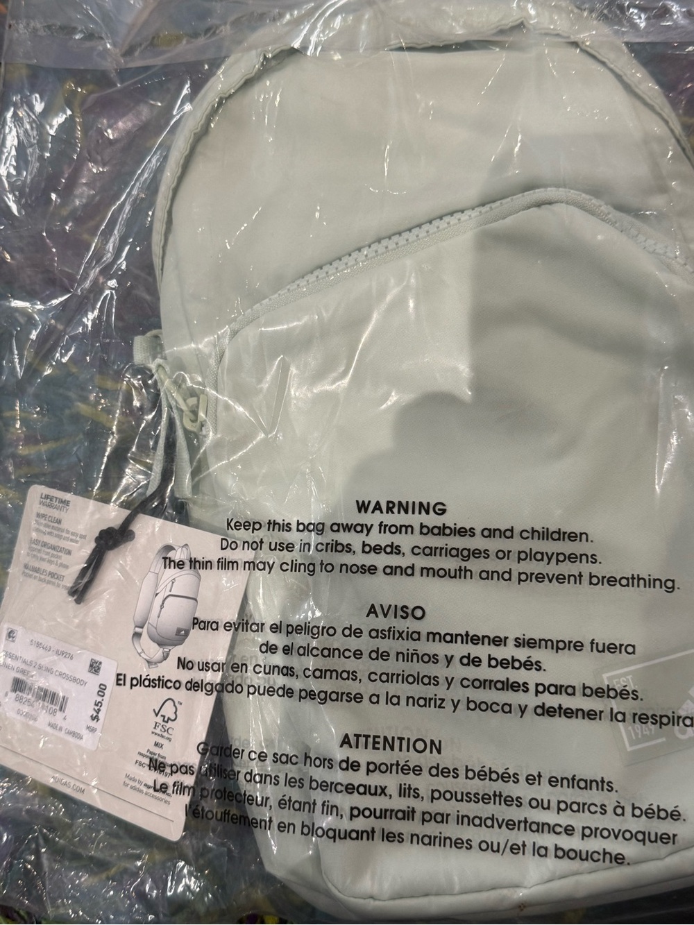 adidas Mint Green Mini Backpack - Compact Women’s Bag 3018 - Picture 7 of 7